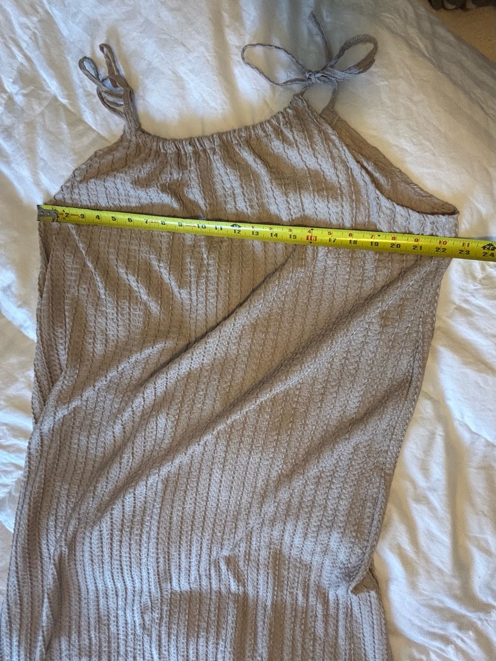 H&M Taupe Sleeveless Tie-Shoulder Maxi Dress - Picture 4 of 7